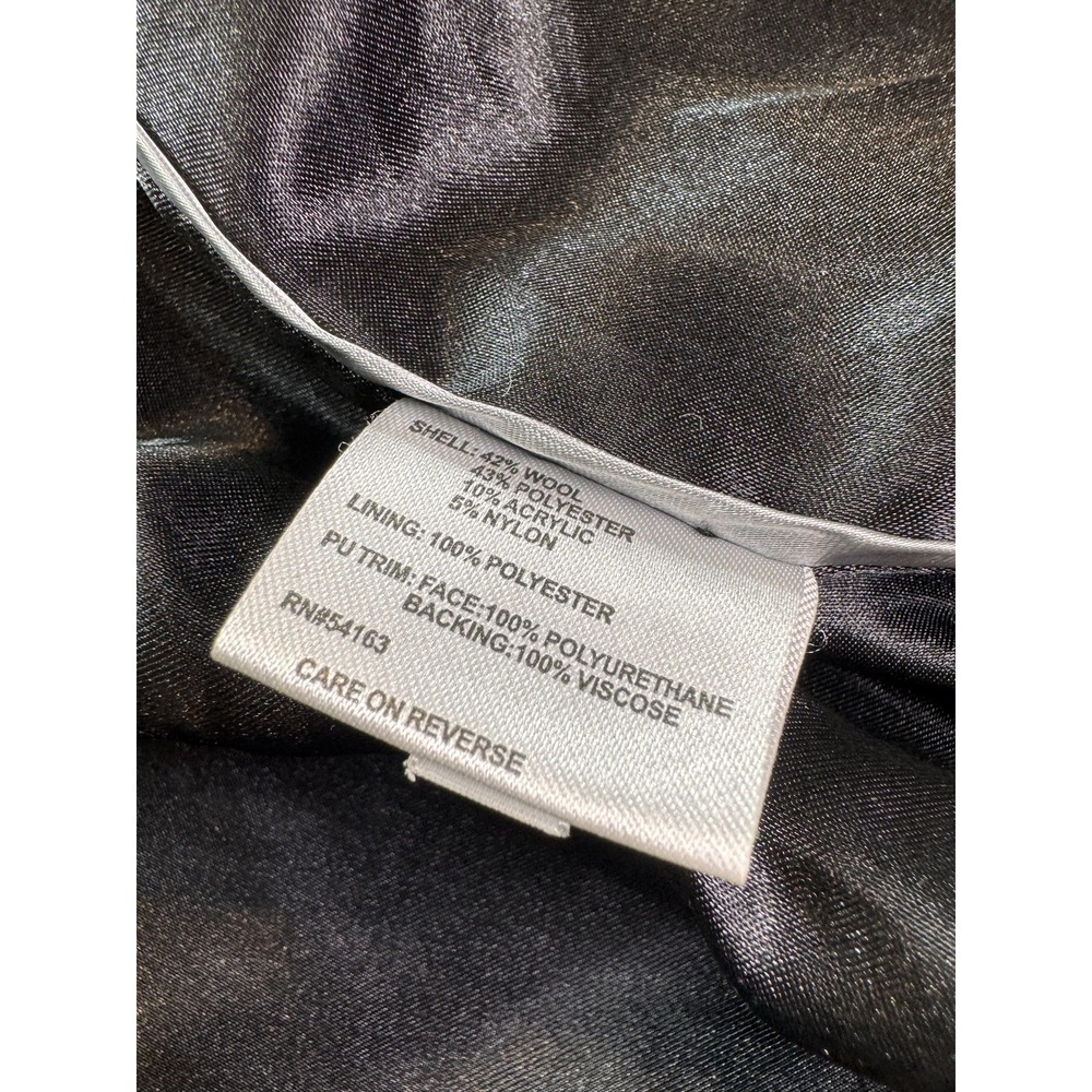 Calvin Klein Coat Womens 10 Black White Houndstooth Wool Tweed Zip Pockets - Picture 3 of 10